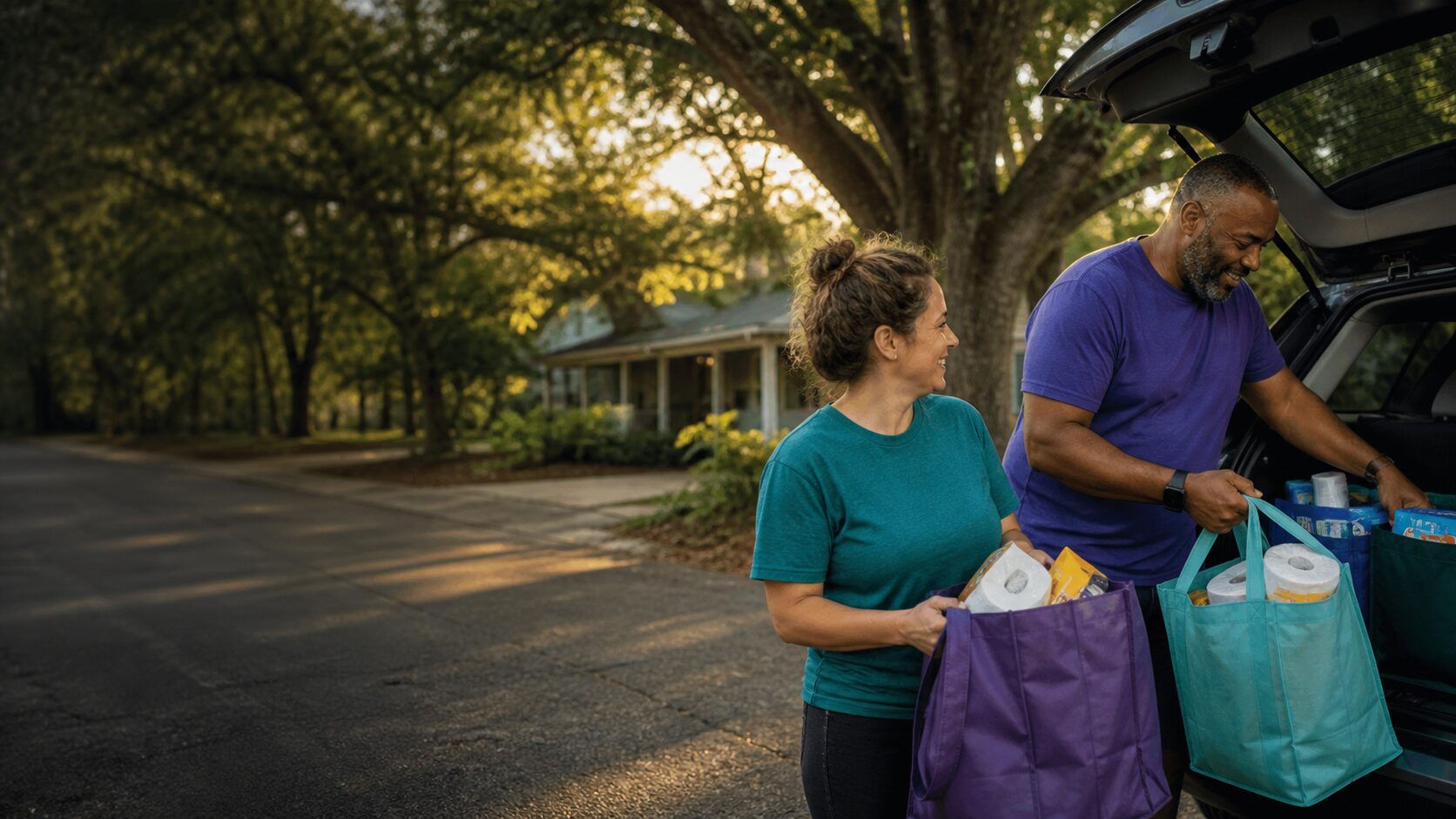 About Hometown Outreach volunteers preparing supplies for neighbors